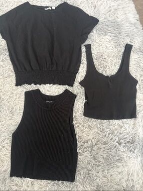 Streetwear Society Black 3-Piece Crop & Tank Top Set